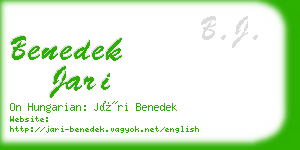 benedek jari business card